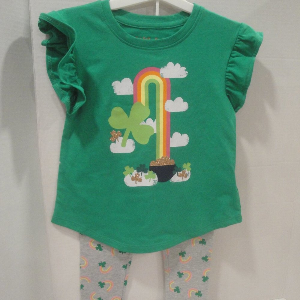 St. Patrick's Day Toddler 2 Piece Outfit Size 3T by Cat & Jack NWT
